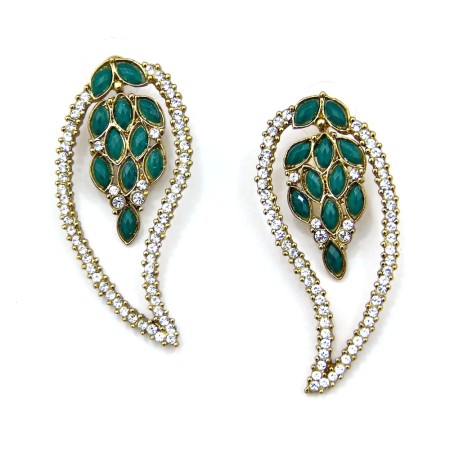 Green Leaf Earrings